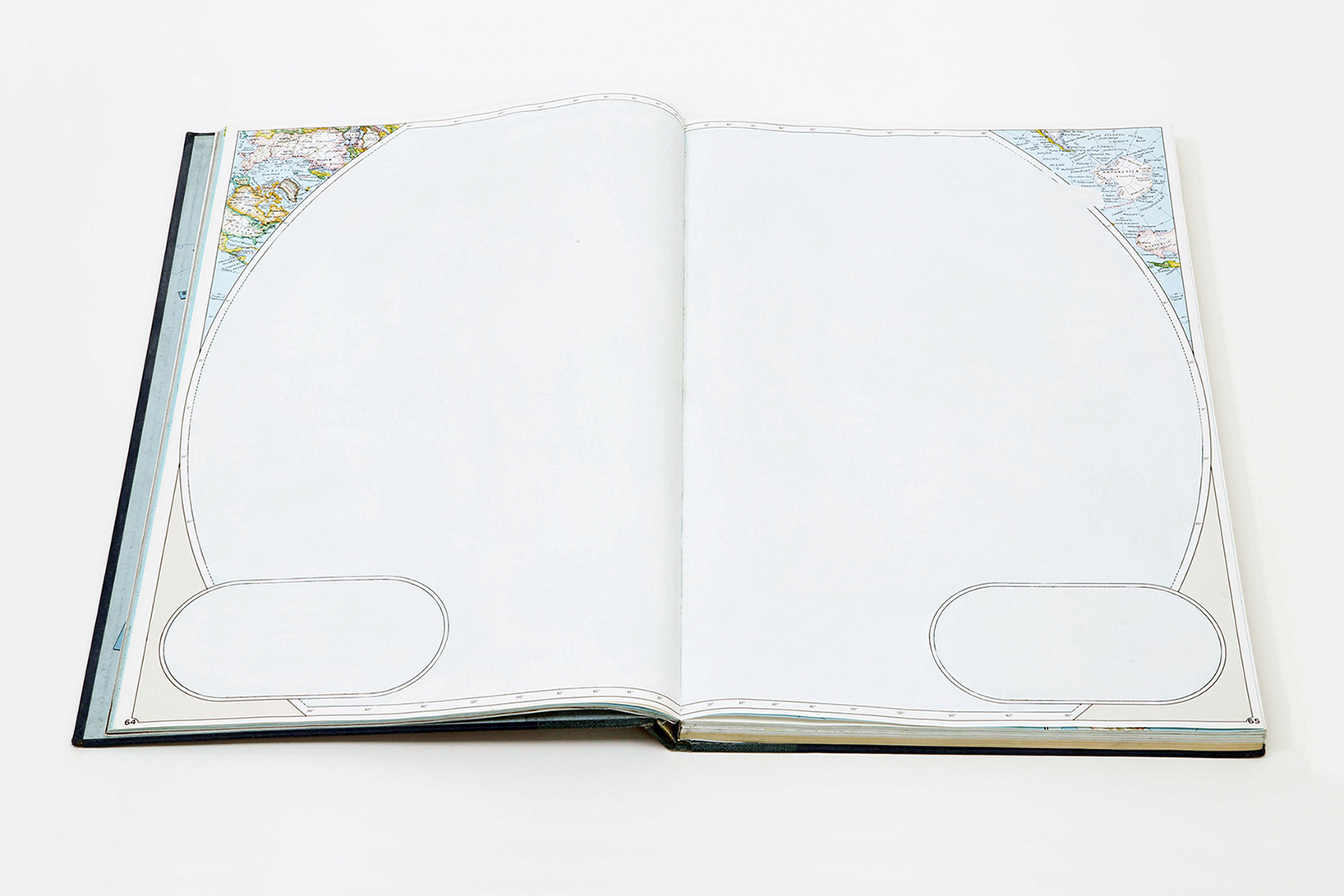 open Atlas with erased World map