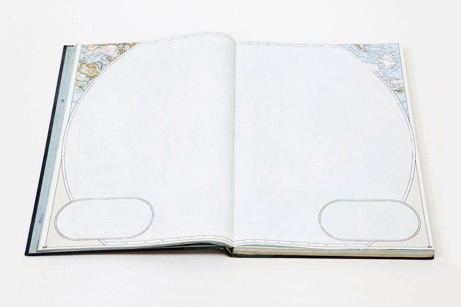 open Atlas with erased World map