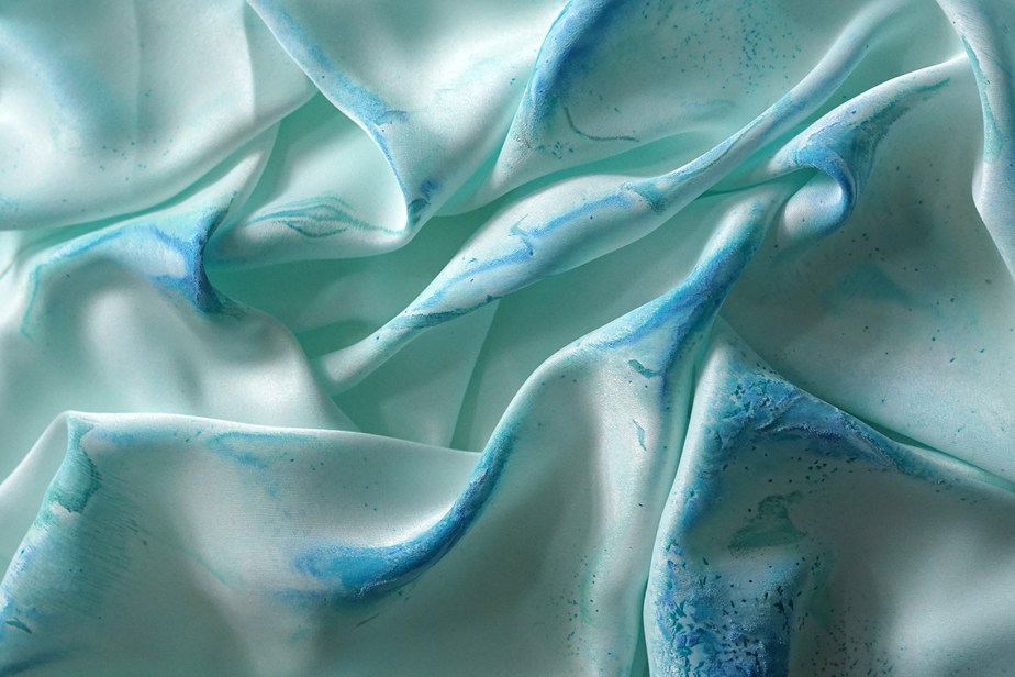 piece of fabric dyed with blue pigments