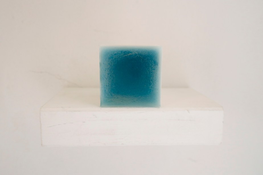 Blue 3D printed cube